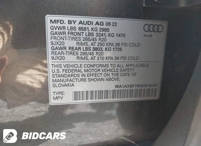AUDI Q7 PREMIUM 55 TFSI QUATTRO TIPTRONIC 2022
