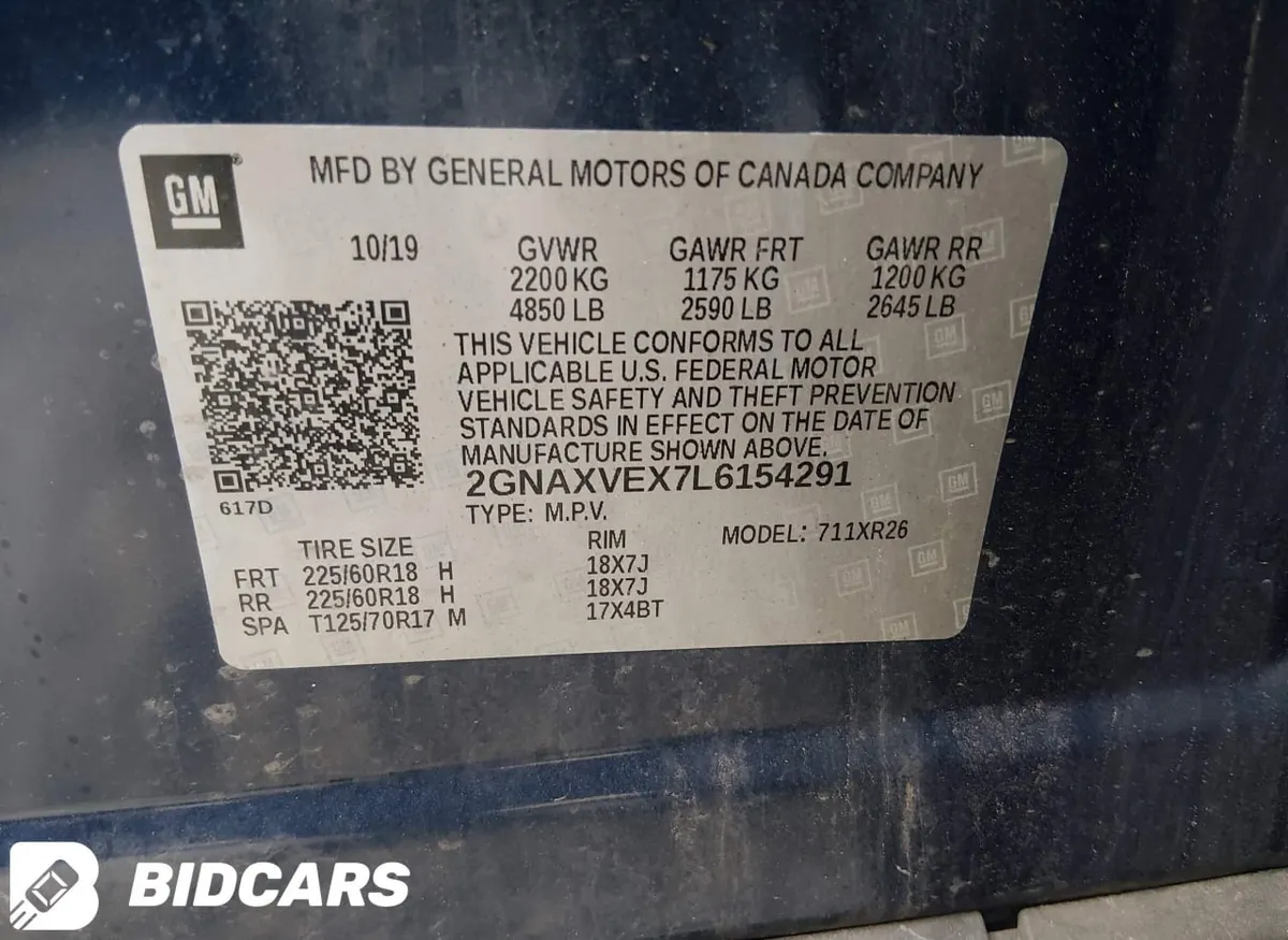 CHEVROLET EQUINOX AWD LT 2.0L TURBO 2020