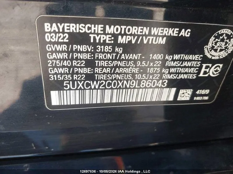 BMW X7 SPORTS ACTIVITY VEHICLE 2022