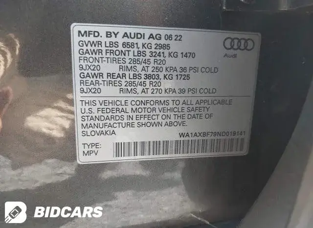 AUDI Q7 PREMIUM 55 TFSI QUATTRO TIPTRONIC 2022