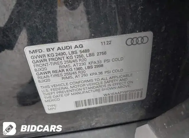 AUDI Q5 PREMIUM PLUS 45 TFSI S LINE QUATTRO 2023