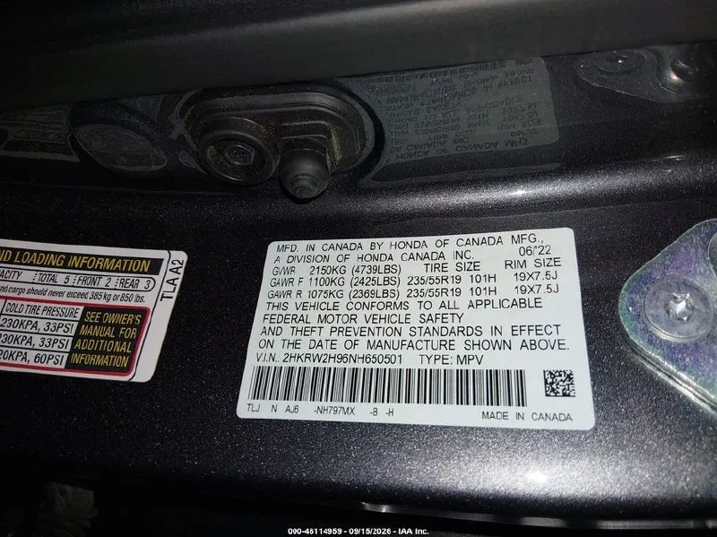HONDA CR-V AWD TOURING 2022